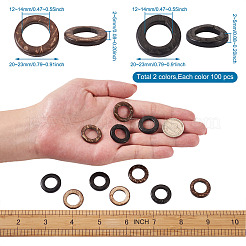 200 шт. 2 цвета окрашенного дерева фурнитура для ювелирных изделий кокосовые соединительные кольца COCO-CD0001-01