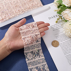 5 ярд полиэстеровых цветочных кружевных лент с пайетками OCOR-GF0005-24D