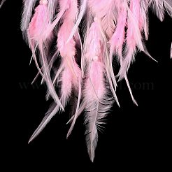 Железная тканая паутина/сетка с подвесками из перьев&nbsp;AJEW-P097-02