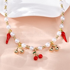 Ожерелья из латунных бусин с микропаве из прозрачного кубического циркония NJEW-Z059-04G-05