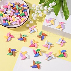 30шт 5 цвета непрозрачные красочные кабошоны из смолы ветряной мельницы&nbsp;RESI-CJ0002-52