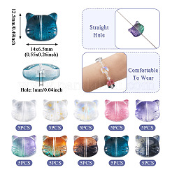 50шт 10 цвета стеклянные бусины GLAA-FS0001-26