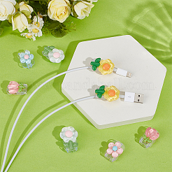 4 сумка 4 стиля цветок ТПУ шнур для зарядки протектор DIY-OC0014-30