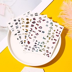 Разноцветные накладки на ногти с золотым тиснением MRMJ-R093-M1