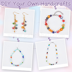 5 нити стеклянных бусин миллефиори ручной работы LAMP-DR0001-04B