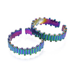 Кольцо-манжета из нержавеющей стали 304 с полосатой текстурой&nbsp;RJEW-N038-068