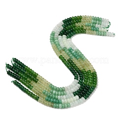 Нити градиентных бусин из натурального белого нефрита G-NH0053-A03-01