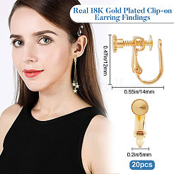 Латунные клипсы серьги KK-BBC0003-38