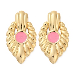 Женские серьги-гвоздики из нержавеющей стали 304 с эмалью&nbsp;EJEW-U046-05G