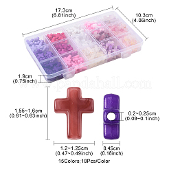 270шт 18 стиля непрозрачные акриловые бусины&nbsp;SACR-FS0001-41B