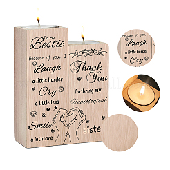 Деревянный подсвечник AJEW-WH0268-002