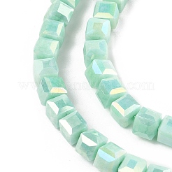 Гальванические непрозрачные стеклянные бусины EGLA-U004-02F