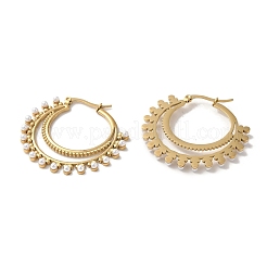 Серьги-кольца из нержавеющей стали 304 с вакуумным покрытием PVD EJEW-C085-02G