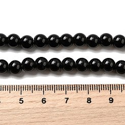 Натуральный черный обсидиан бисер пряди G-L632-A01-6mm