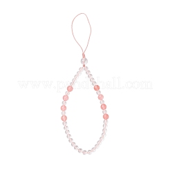 Ремешки для мобильных телефонов из вишневого кварцевого стекла&nbsp;HJEW-JM03414-03