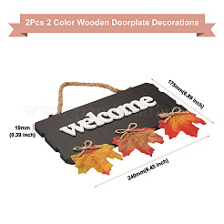 2 шт. 2-х цветные деревянные украшения для дверных табличек&nbsp;AJEW-CF0001-10