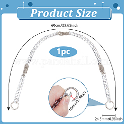Алюминиевые и железные кубинские цепи с звеньями для сумок-удлинителей&nbsp;HJEW-PH02129-02