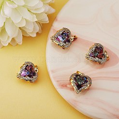 4шт латунные подвески со стразами KK-SZ0005-34