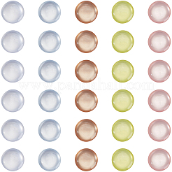 150 шт. 5-х цветные плоские круглые пуговицы из смолы&nbsp;BUTT-CY0001-24
