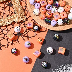 20 шт. 5 стиля Хэллоуин УФ-покрытие акриловые бусины&nbsp;OACR-YW0003-80
