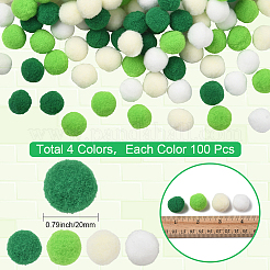 400шт. 4-х цветный полиэстеровый помпон-шар&nbsp;DIY-SC0031-36