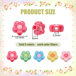 250шт 5 цвета непрозрачные акриловые бусины&nbsp;OACR-PH0004-71