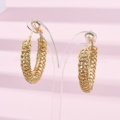 Латунные серьги обруча EJEW-R025-31G