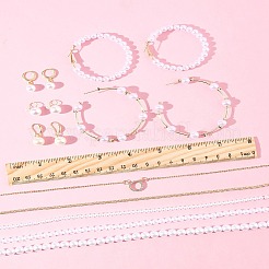 Серьги из пластикового искусственного жемчуга и ракушечного жемчуга SJEW-FS0001-02