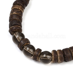 Браслеты из натуральных кокосовых бусин рондель для женщин&nbsp;BJEW-JB11635-01