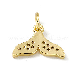 Подвески в виде рыбьего хвоста из латуни с микропаве из прозрачного кубического циркония ZIRC-F132-77G