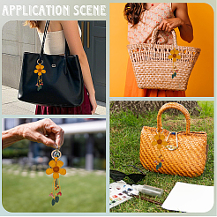 Брелок из кожи и сплава HJEW-WH20022-04B-12