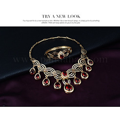 Ожерелья с подвесками из сплава со стразами в форме капли FS-WGBA23F-01