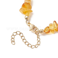 Ожерелья из натурального жемчужного риса и натурального янтарного бисера.&nbsp;NJEW-JN05883