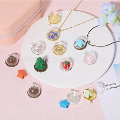 Наборы для самостоятельного изготовления полукруглых латунных и стеклянных подвесок DIY-CA0006-70