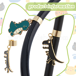 12 шт. 6 стиля динозавр сплав эмаль стетоскоп подвеска украшения HJEW-FH00127