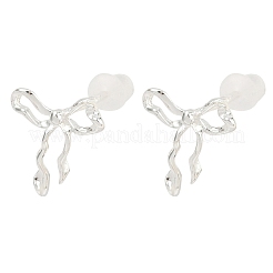 999 изящные серебряные серьги-гвоздики EJEW-G442-02S