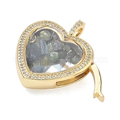 Латунные микропаве прозрачные подвески с фианитом&nbsp;KK-C251-07G-02