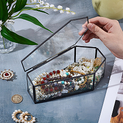 Гроб латунный стеклянный декоративный ящик AJEW-WH0816-068