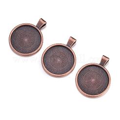 Плоские круглые сеттинги сплава кулон кабошон PALLOY-A15654-R