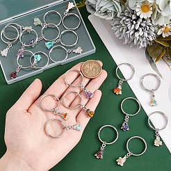 Брелки в тибетском стиле с рождественской елкой из сплава и драгоценных камней&nbsp;KEYC-AB00078