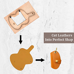 Прямоугольная деревянная и углеродистая стальная сумка для ключей кожаная вырубная форма&nbsp;DIY-WH20055-016C