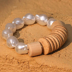 Браслеты из пластикового жемчуга и натурального кокоса с бусинами для женщин&nbsp;WGD2EAF-01