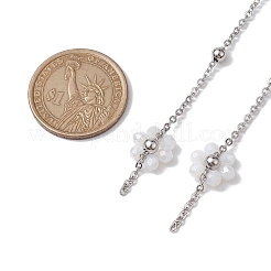 Цепочка из цветочных стеклянных бусин&nbsp;AJEW-JB01207-02