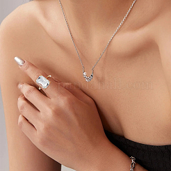 1 шт регулируемый 925-х серебряный прямоугольный компонент кольца&nbsp;STER-BC0003-67G