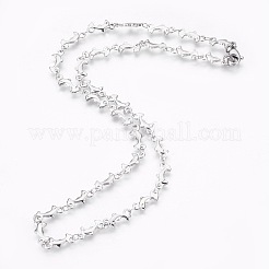 Не тускнеющие 304 звенья цепи ожерелья из нержавеющей стали NJEW-F242-03P