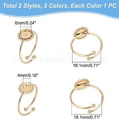 4 шт. 4 стиля фурнитуры для открытых манжет из нержавеющей стали 304 STAS-UN0038-05