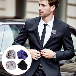 16 шт. брошь из ткани с розой 4 цветов&nbsp;JEWB-GA0001-45