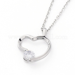 Латунные кубического циркония кулон ожерелья&nbsp;NJEW-JN02619-01