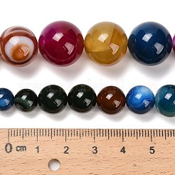 Нити из натуральных полосчатых бусин агата&nbsp;G-P589-A01-01J