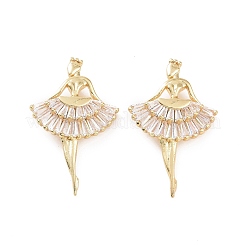 Латунные микропаве прозрачные подвески с фианитом KK-E068-VC465